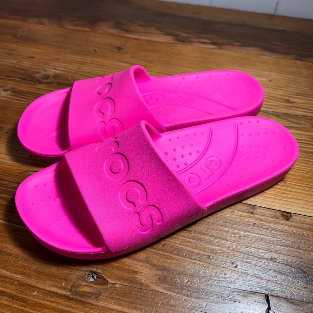 Crocs Classic Slide Sandals Hot Pink Crush Womens Size 8 - Picture 4 of 7